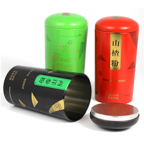 西洋參粉鐵罐；圓形山楂粉包裝罐定制