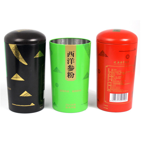 西洋參粉鐵罐；圓形山楂粉包裝罐定制