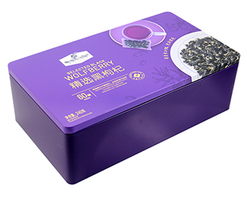 長方形黑枸杞農產(chǎn)品鐵盒_馬口鐵食品藥品鐵盒包裝定制廠家